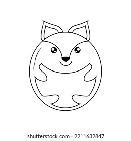 
vector circle line drawing forming weasel animal icon