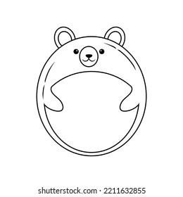 
vector circle line drawing forming bear animal icon