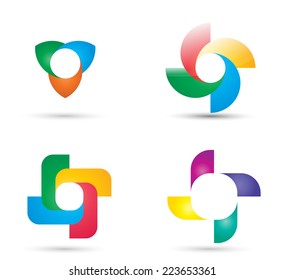 Vector Circle Logo Design Template Collection . Infinite Loop Shape Cycle Creative Symbol . 