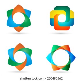 Vector Circle Logo Design Template . Infinite Loop Shape Cycle Creative Symbols . 