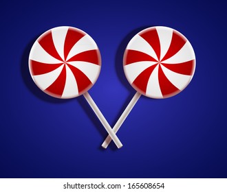 Vector circle lollipop on blue background. Eps10