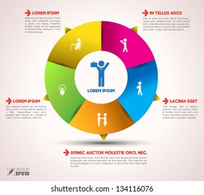 Vector  circle loop business concepts with  icons / can use for info-graphic / loop business report or plan / modern template / education template / business brochure /  system diagram