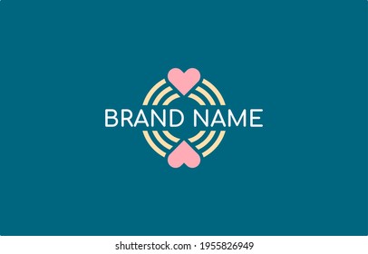 Vector of Circle Love Logo Design Vector Template suitable for female or baby business brand