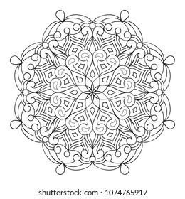 Vector Circle Mandala Design. Colouring Page