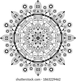 Vector circle mandala-antistress. Abstract object on white background. Decorative element