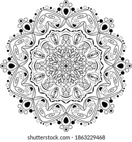 Vector circle mandala-antistress. Abstract object on white background. Decorative element