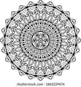 Círculo vectorial mandala-antiestrés. Objeto abstracto sobre fondo blanco. Elemento decorativo