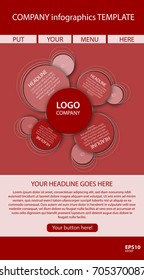 Vector circle newsletter template with logo for business, education, presentation, website.