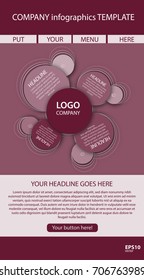 Vector circle newsletter template with logo for business, education, presentation, website.