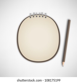 Vector Circle Notebook Paper with Pencil