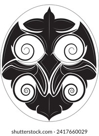 vector circle ornament on white background, tattoo, batik n carving 
