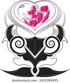 ornamento de círculo vectorial sobre fondo blanco, tatuaje, batik n tallado 