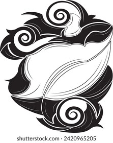 ornamento de círculo vectorial sobre fondo blanco, tatuaje, batik, arte, tallado 