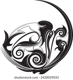 vector circle ornament on white background, tattoo, batik ,art,carving 