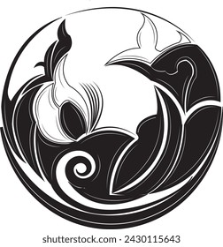 vector circle ornament on white background, tattoo, batik ,art,carving 