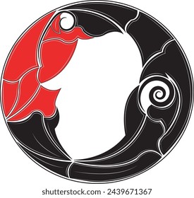 vector circle ornament on white background, frame