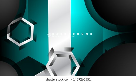 Vector circle overlaps and blue color for background, space for text