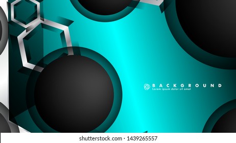 Vector circle overlaps and blue color for background, space for text