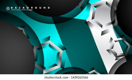 Vector circle overlaps and blue color for background, space for text