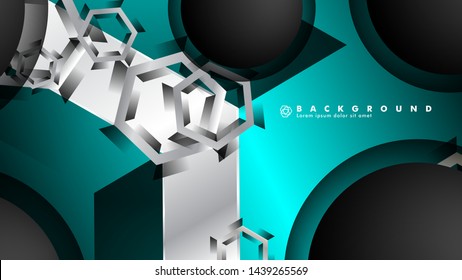 Vector circle overlaps and blue color for background, space for text