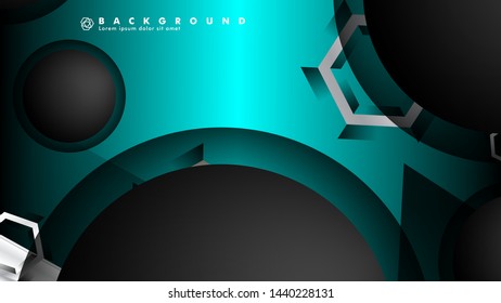 Vector circle overlaps and blue color for background, space for text