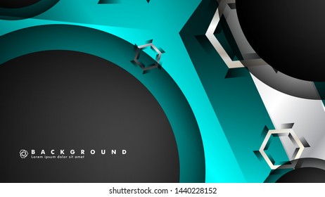 Vector circle overlaps and blue color for background, space for text