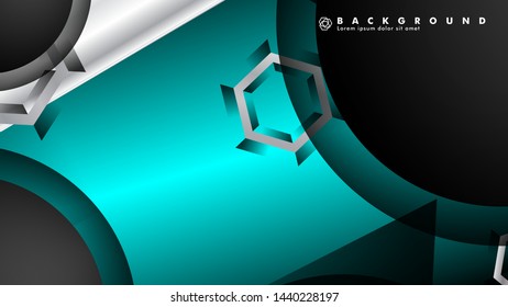 Vector circle overlaps and blue color for background, space for text