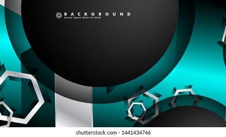 Vector circle overlaps and blue color for background, space for text