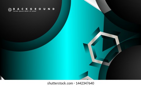 Vector circle overlaps and blue color for background, space for text