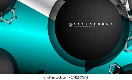 Vector circle overlaps and blue color for background, space for text