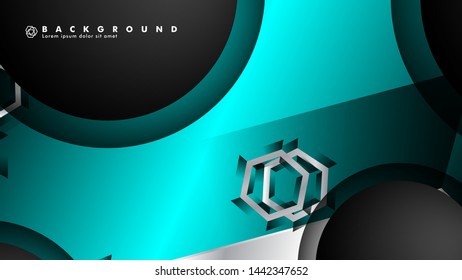 Vector circle overlaps and blue color for background, space for text