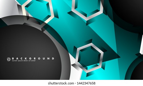 Vector circle overlaps and blue color for background, space for text