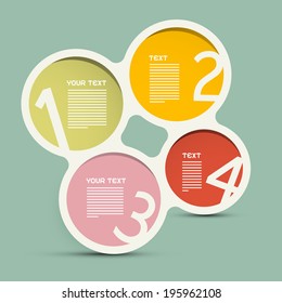 Vector Circle Paper Infographics Layout - Template on Green Background
