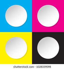 vector of circle paper style in cmky color