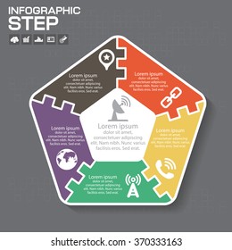 Vector circle pentagon infographic. Template for diagram, graph, presentation and chart. Business concept with five options, parts, steps or processes.