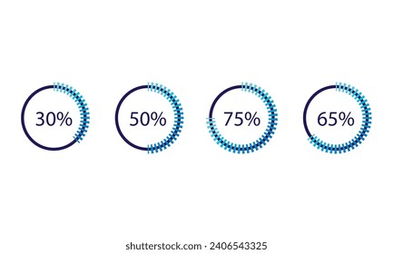 Vector circle percentage diagrams set for infographics