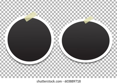 Vector circle photo frames on the transparent background.