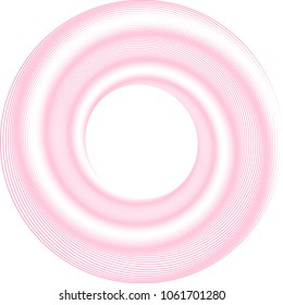 Vector circle in pink color. Geometric line art. 