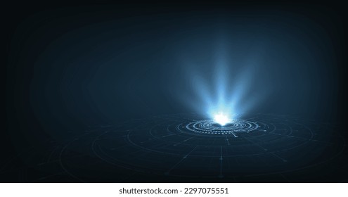 Vector of Circle podium futuristic. Sci-fi gaming hologram circle, digital tech energy element, or HUD.