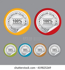 Vector : Circle Premium Quality 100% Guarantee Product Label