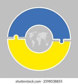 Vector circle process infographic for 2 steps, options or processes. Template for diagram, graph, presentation and chart. Two parts jigsaw info graphic for business, idea, flow concept