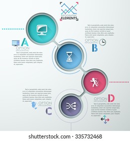 Vector circle process template infographic. Template for diagram, graph, presentation and round chart. Business concept with 4 options, parts, steps or process
