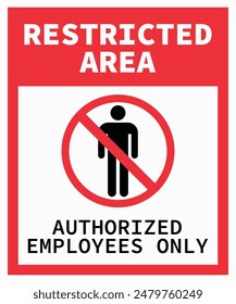 Vector Circle Prohibited Sign Restricted Area For Member Only or No Enter Sign in Caution Zone.vector illustration eps 10