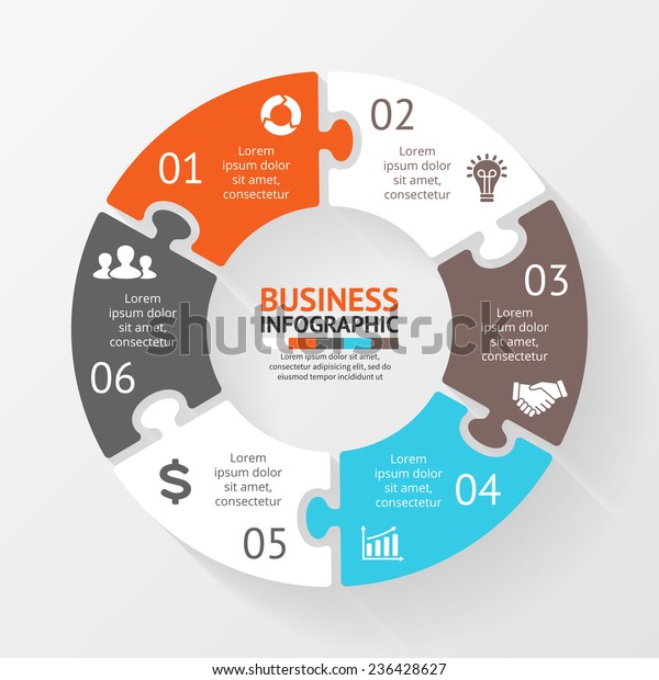 Vector Circle Puzzle Infographic Template Diagram Stock Vector (Royalty ...