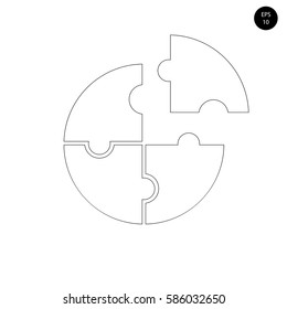 Vector Circle Puzzle Section Circle Divided Stock Vector (Royalty Free ...