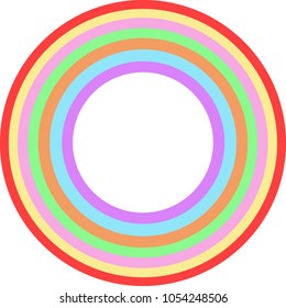 Vector - Circle rainbow on white background. Colorful rainbow. Fantasy , fancy concept. Copy space.