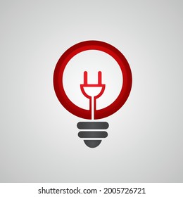 Vector Circle Red Bulb Logo
