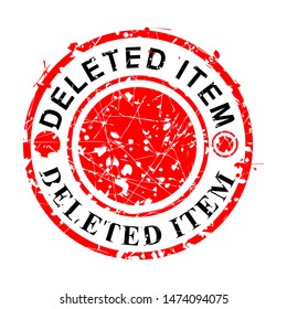Vector, Circle Red Grunge Rubber Stamp, Deleted Item, Isolated on white

