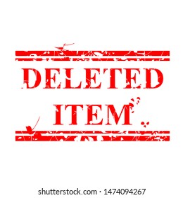 Vector, Circle Red Grunge Rubber Stamp, Deleted Item, Isolated on white

