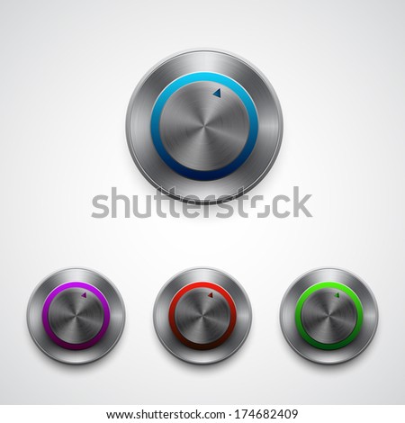 Vector circle regulator button, color set